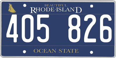 RI license plate 405826