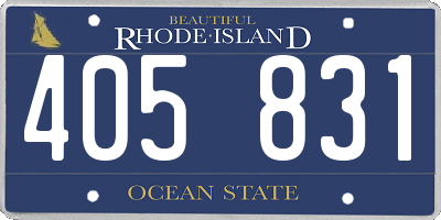 RI license plate 405831