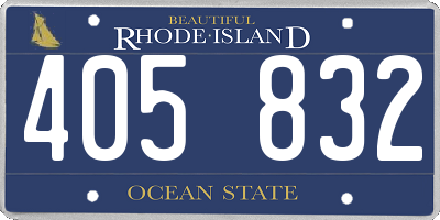 RI license plate 405832