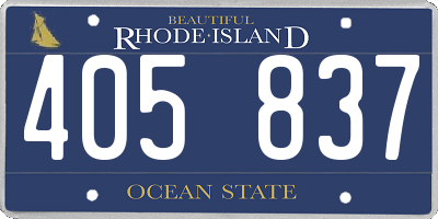 RI license plate 405837