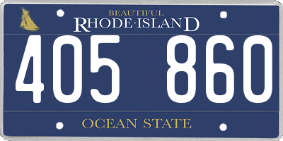 RI license plate 405860