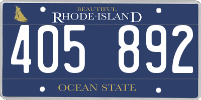RI license plate 405892