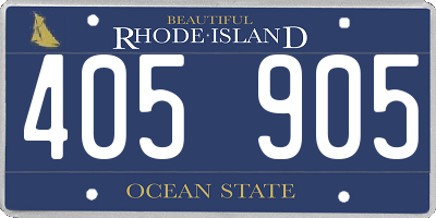 RI license plate 405905