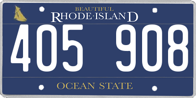 RI license plate 405908