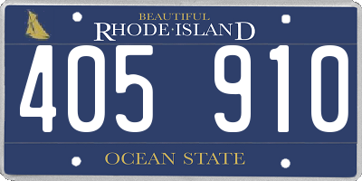 RI license plate 405910