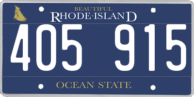 RI license plate 405915