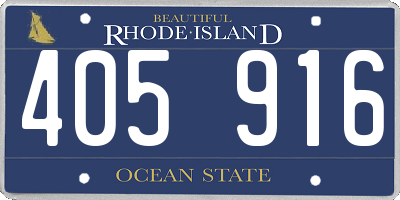 RI license plate 405916