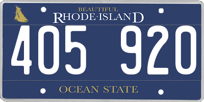 RI license plate 405920