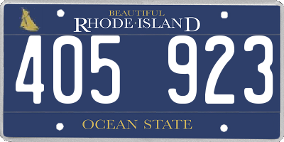 RI license plate 405923