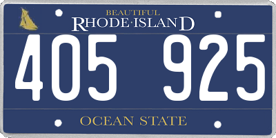 RI license plate 405925