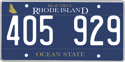 RI license plate 405929
