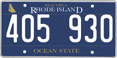 RI license plate 405930