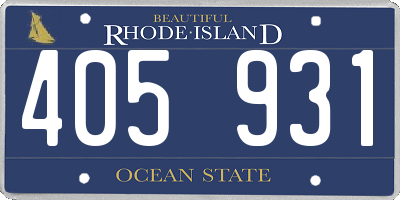 RI license plate 405931