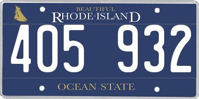 RI license plate 405932