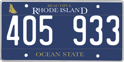 RI license plate 405933
