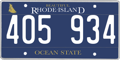 RI license plate 405934