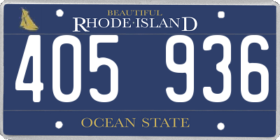 RI license plate 405936
