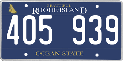 RI license plate 405939