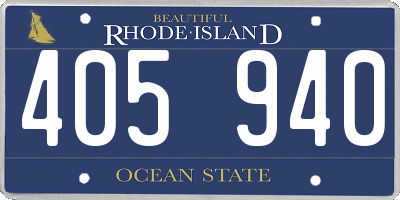 RI license plate 405940