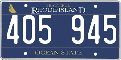RI license plate 405945