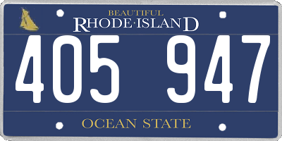RI license plate 405947