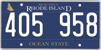 RI license plate 405958