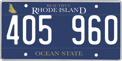 RI license plate 405960