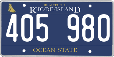 RI license plate 405980