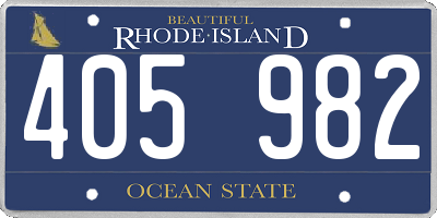 RI license plate 405982