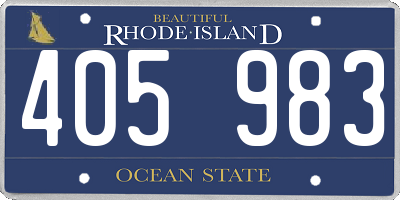 RI license plate 405983