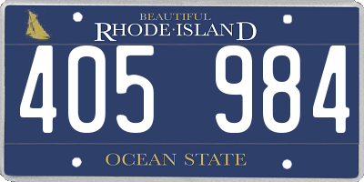 RI license plate 405984