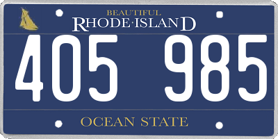 RI license plate 405985