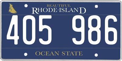 RI license plate 405986