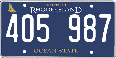 RI license plate 405987