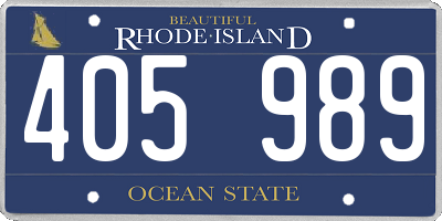 RI license plate 405989