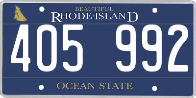 RI license plate 405992