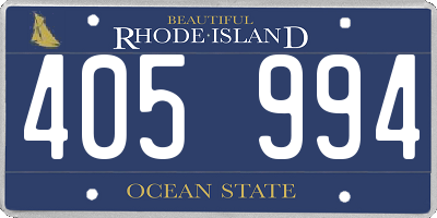 RI license plate 405994