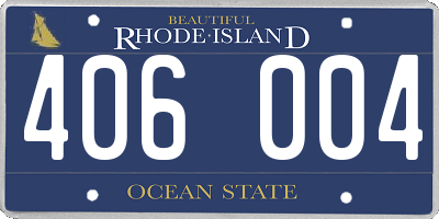 RI license plate 406004