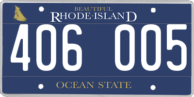 RI license plate 406005