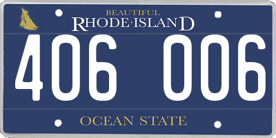 RI license plate 406006