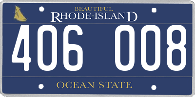 RI license plate 406008