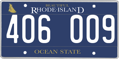 RI license plate 406009