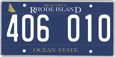 RI license plate 406010