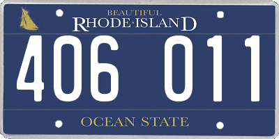 RI license plate 406011