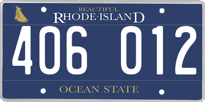 RI license plate 406012
