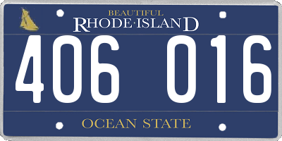 RI license plate 406016