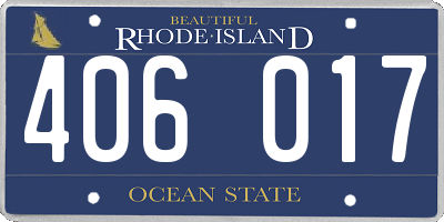 RI license plate 406017