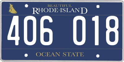 RI license plate 406018