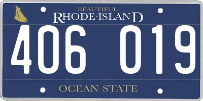 RI license plate 406019