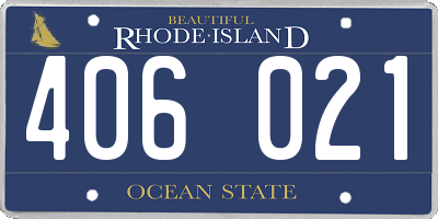 RI license plate 406021